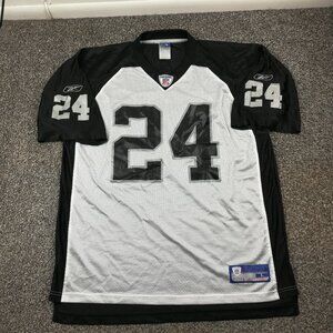 Vintage Charles Woodson Oakland Raiders Jersey Reebok Black White Mens Large